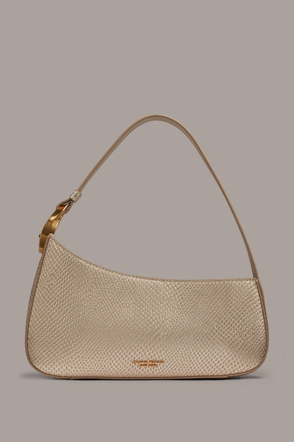 JERSEY METALLIC SNAKE-EFFECT SHOULDER BAG