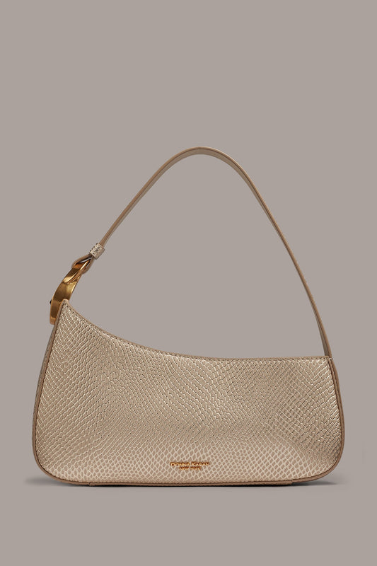 JERSEY METALLIC SNAKE-EFFECT SHOULDER BAG