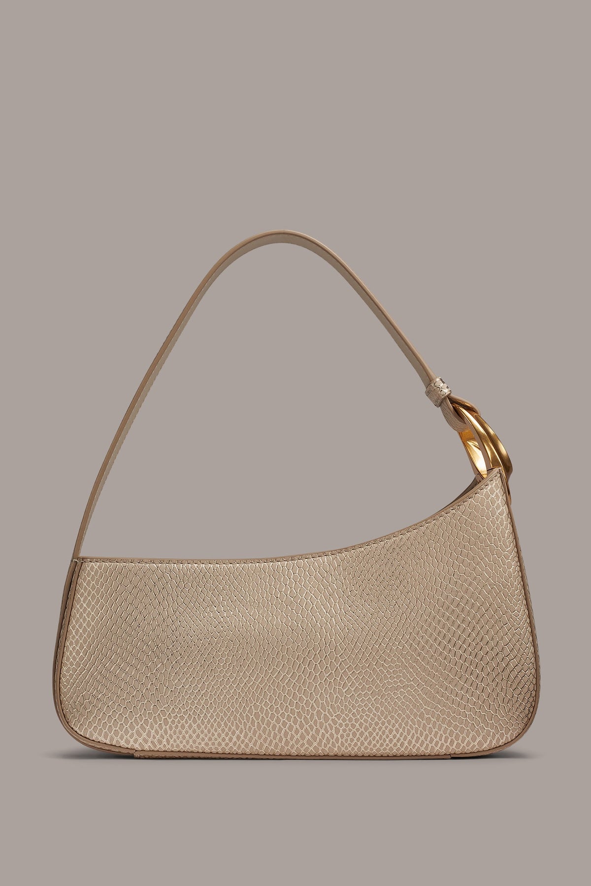 JERSEY METALLIC SNAKE-EFFECT SHOULDER BAG