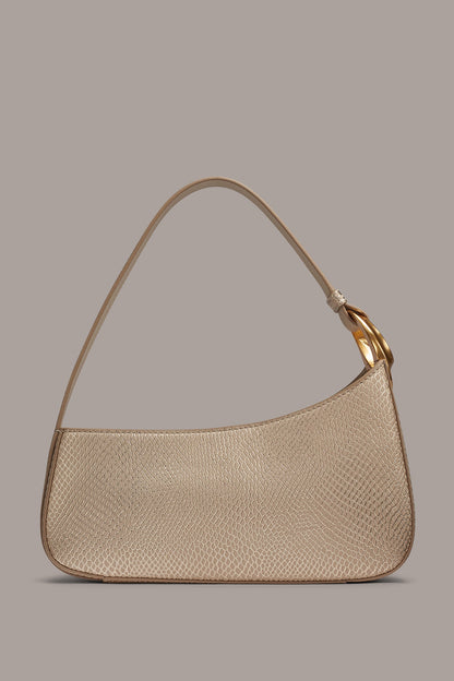 JERSEY METALLIC SNAKE-EFFECT SHOULDER BAG