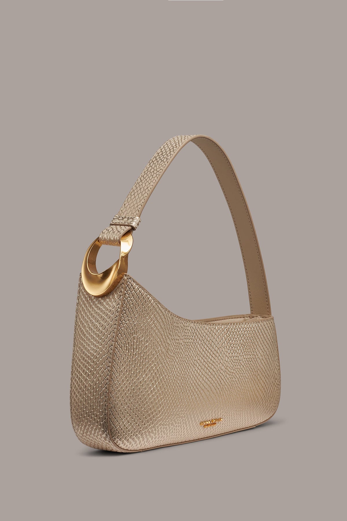 JERSEY METALLIC SNAKE-EFFECT SHOULDER BAG