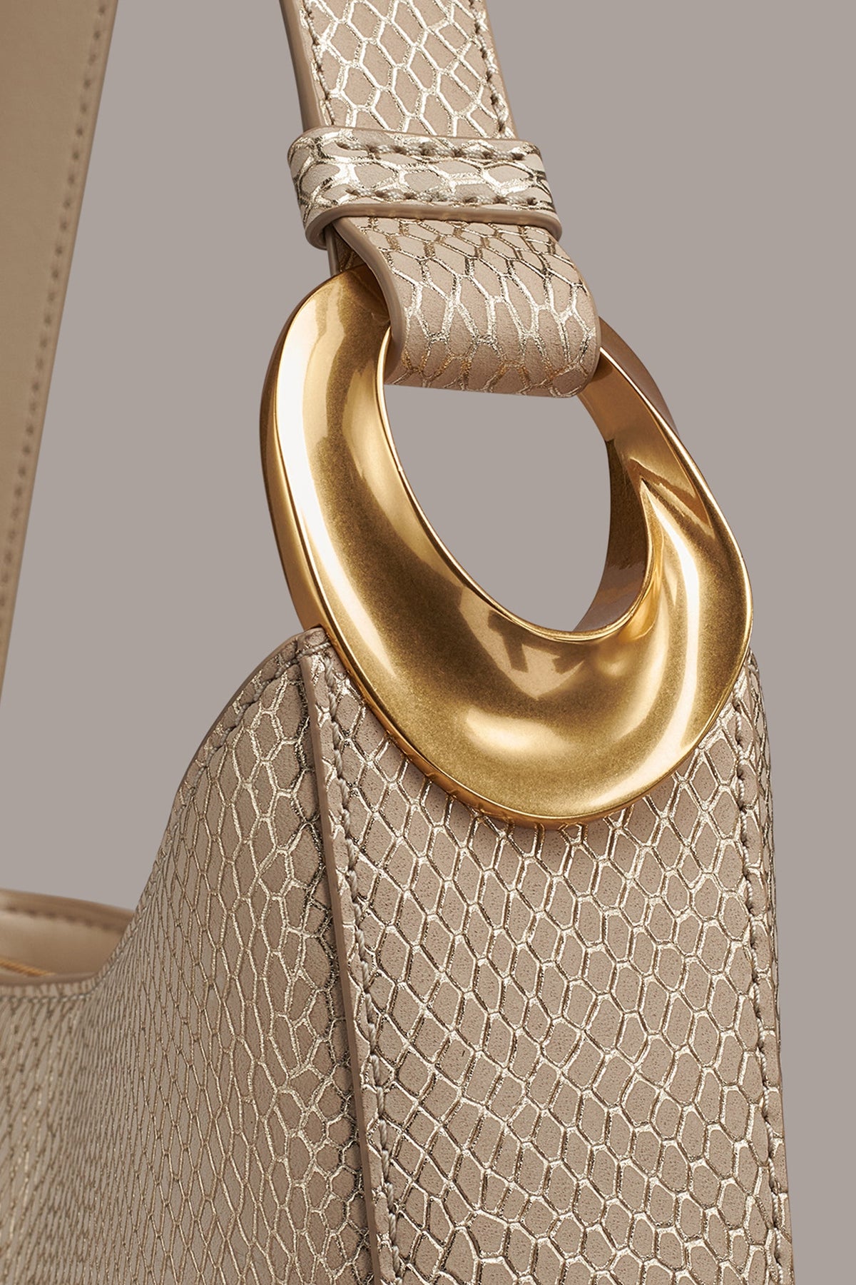 JERSEY METALLIC SNAKE-EFFECT SHOULDER BAG