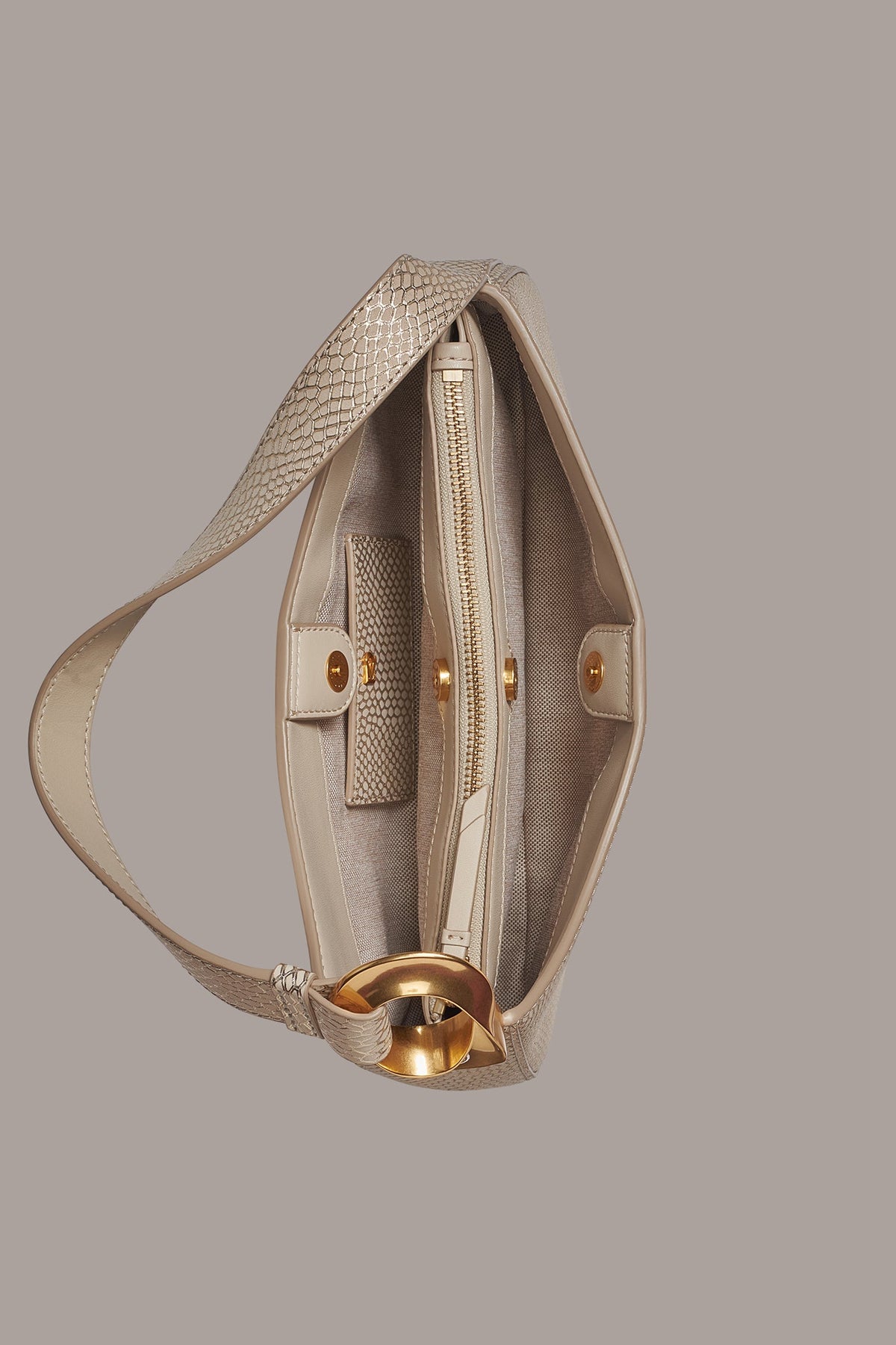 JERSEY METALLIC SNAKE-EFFECT SHOULDER BAG