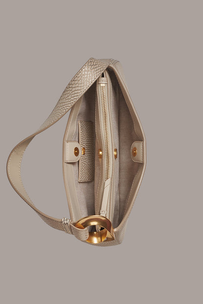 JERSEY METALLIC SNAKE-EFFECT SHOULDER BAG