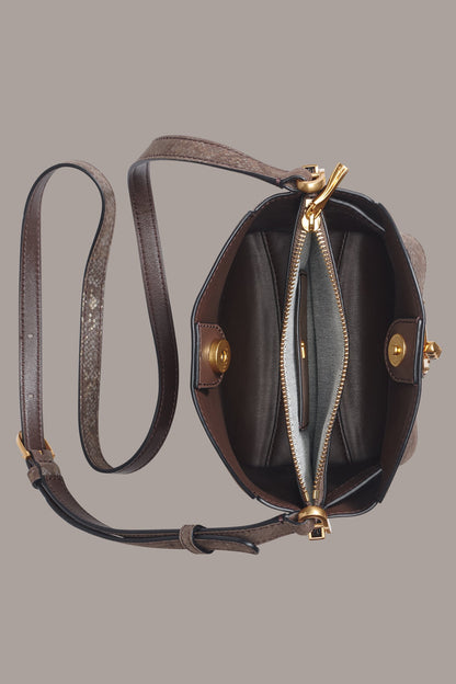 BRIDGEHAMPTON PYTHON SUEDE SMALL CROSSBODY