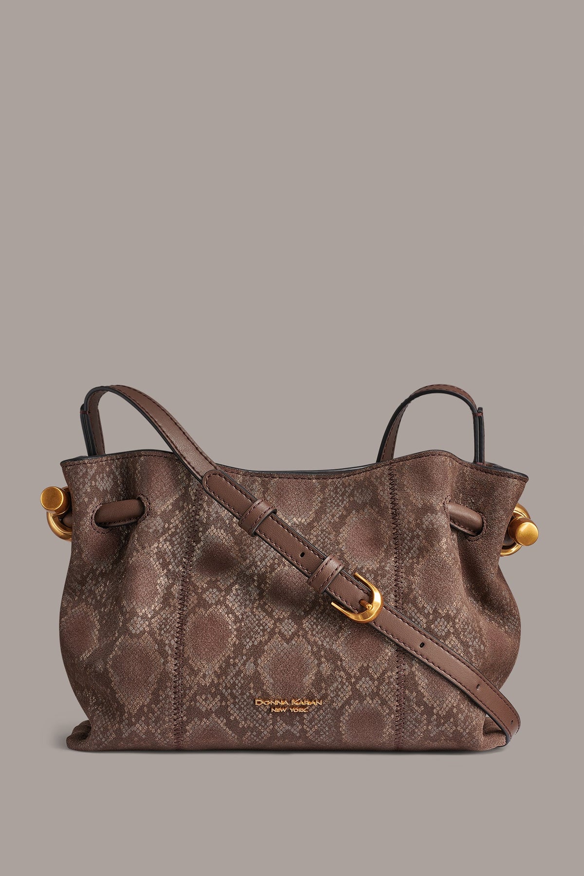 CASHMERE SNAKE-EFFECT CROSSBODY BAG