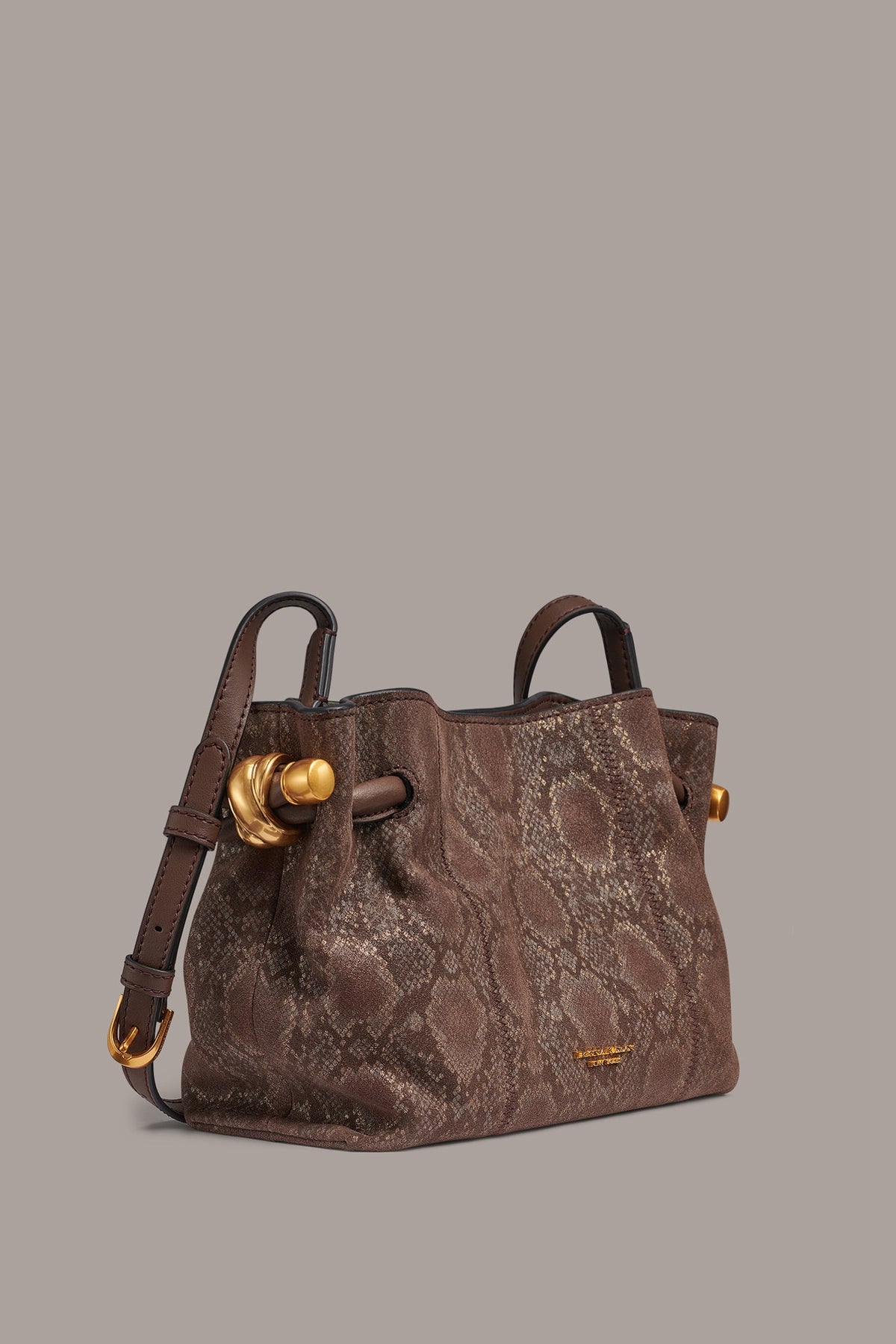 CASHMERE SNAKE-EFFECT CROSSBODY BAG