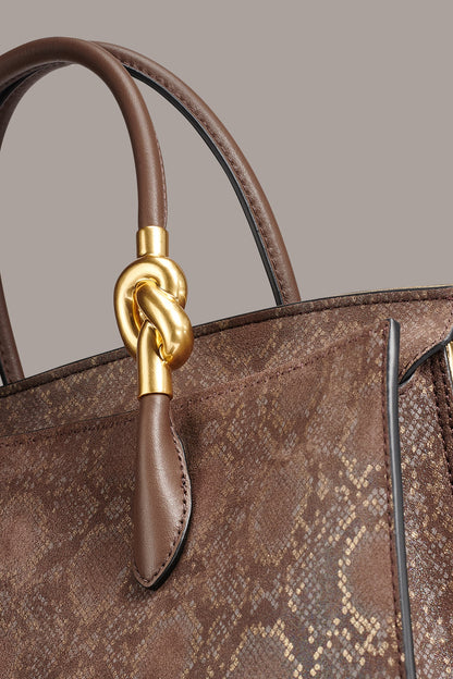 LODEN SNAKE-EFFECT SATCHEL BAG