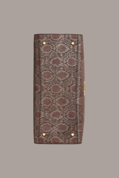 LODEN SNAKE-EFFECT SATCHEL BAG