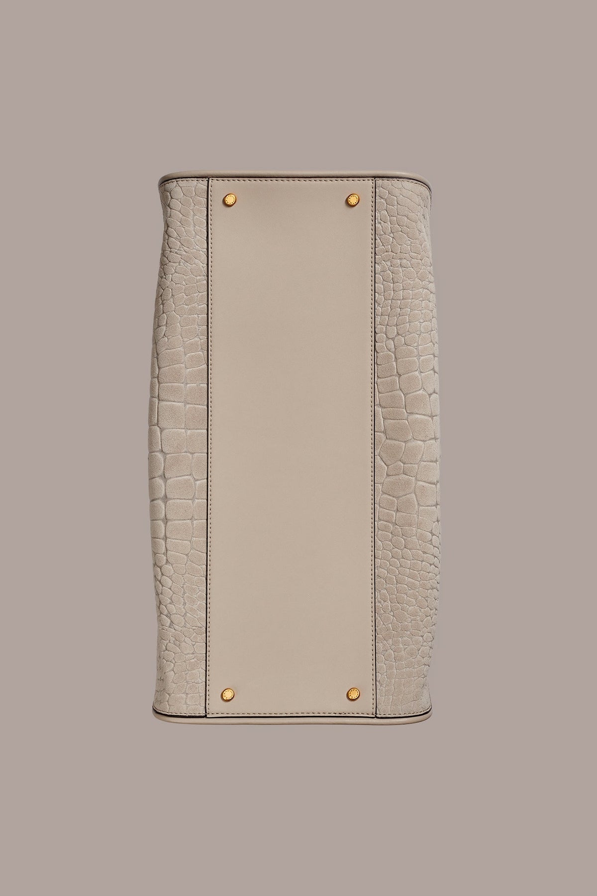 SATIN CROC-EFFECT SUEDE TOTE