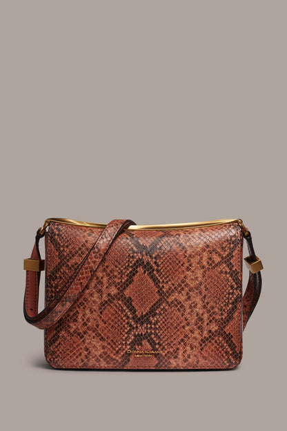 JERICHO SNAKE-EFFECT LEATHER SHOULDER BAG