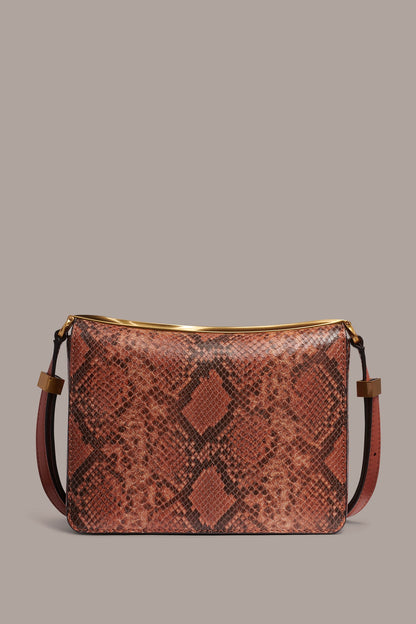 JERICHO SNAKE-EFFECT LEATHER SHOULDER BAG