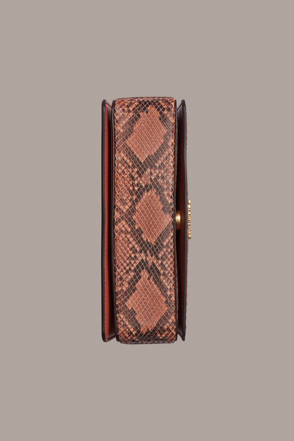 JERICHO SNAKE-EFFECT LEATHER SHOULDER BAG