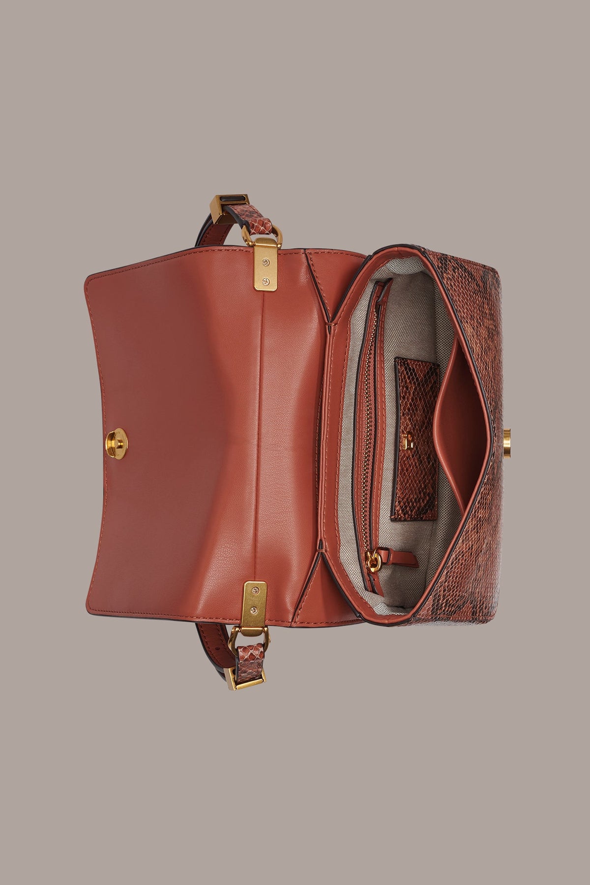 JERICHO SNAKE-EFFECT LEATHER SHOULDER BAG
