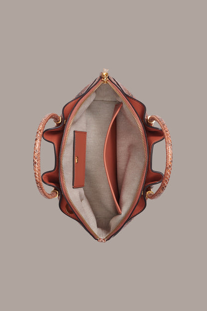 OXFORD SNAKE-EFFECT LEATHER CROSSBODY BAG