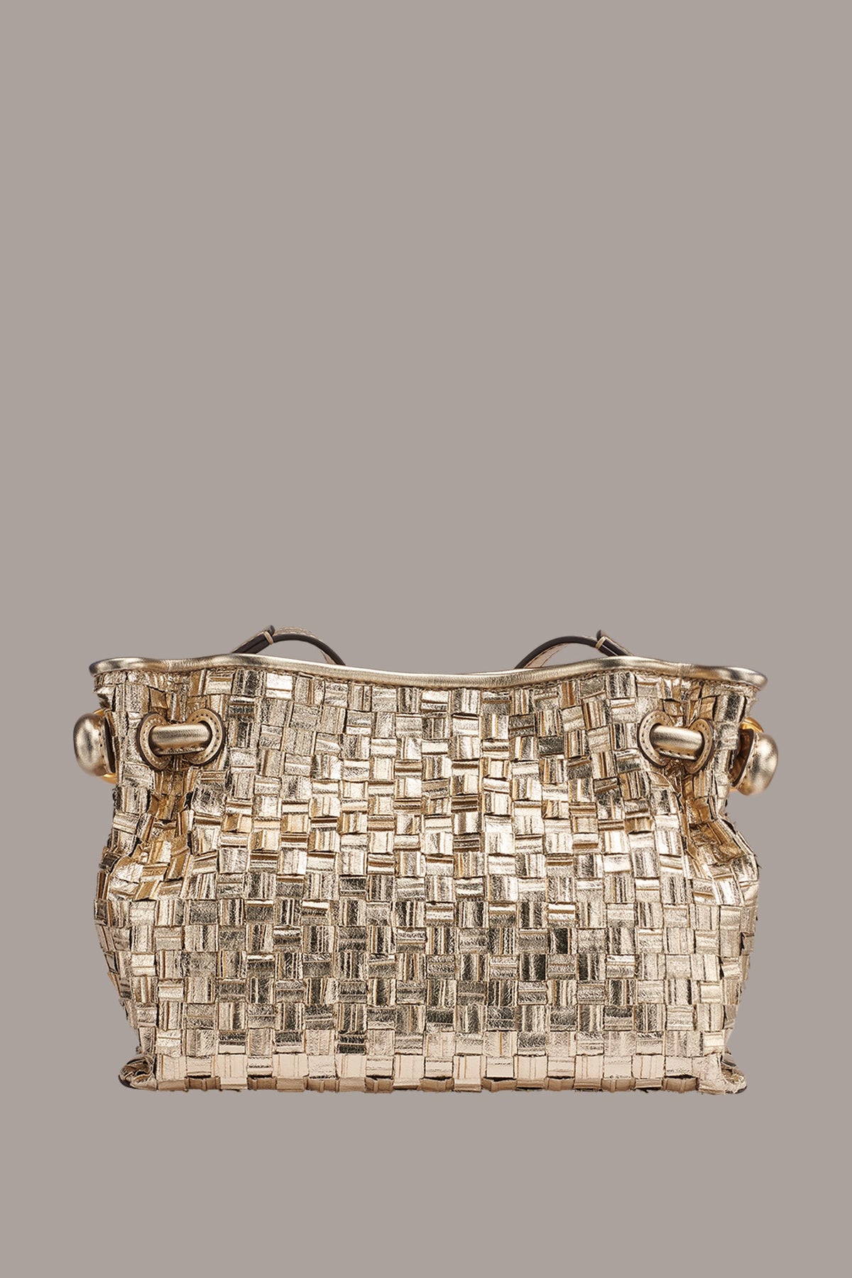 CASHMERE METALLIC BRAIDED CROSSBODY BAG
