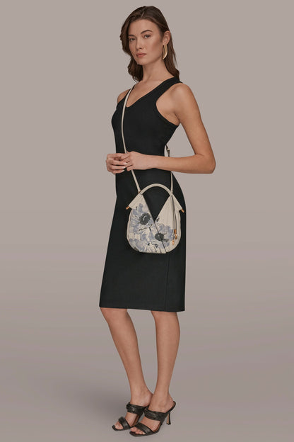 BALDWIN FLORAL LASER-CUT LEATHER MICRO CROSSBODY