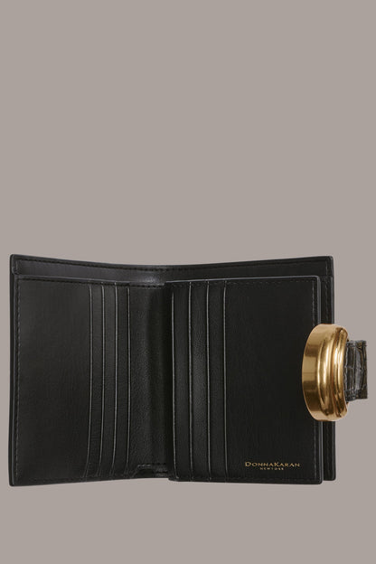 VALLEY STREAM METALLIC CROC-EFFECT SMALL WALLET