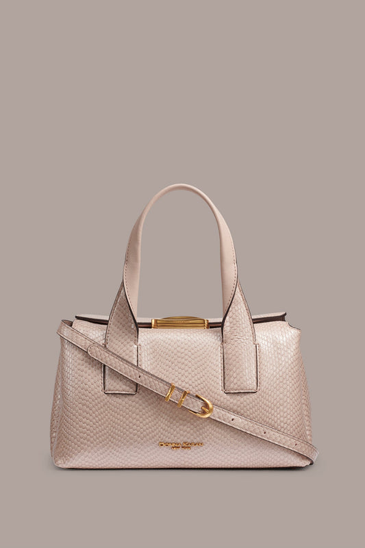 AMAGANSETT SNAKE-EFFECT LEATHER SATCHEL BAG