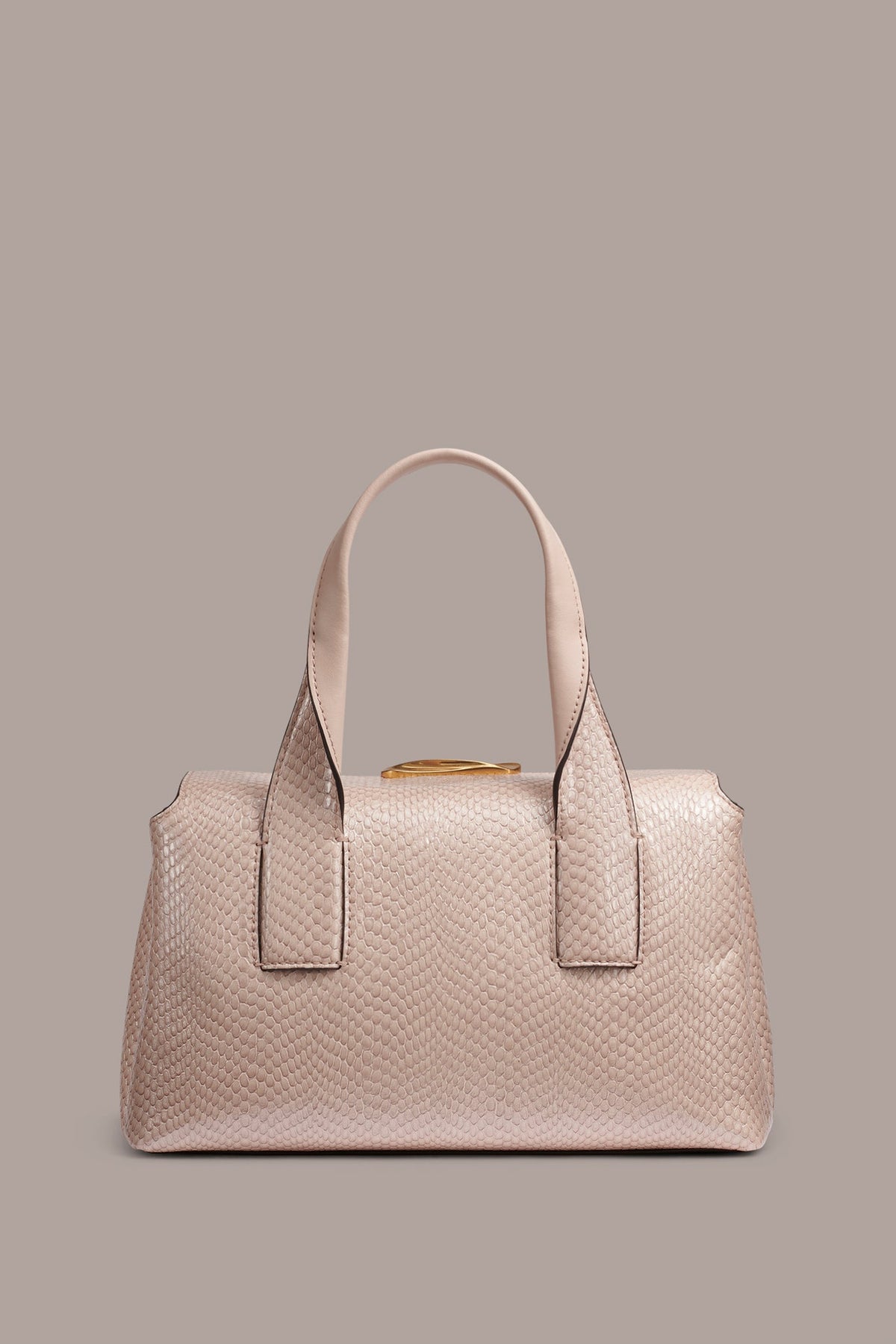 AMAGANSETT SNAKE-EFFECT LEATHER SATCHEL BAG