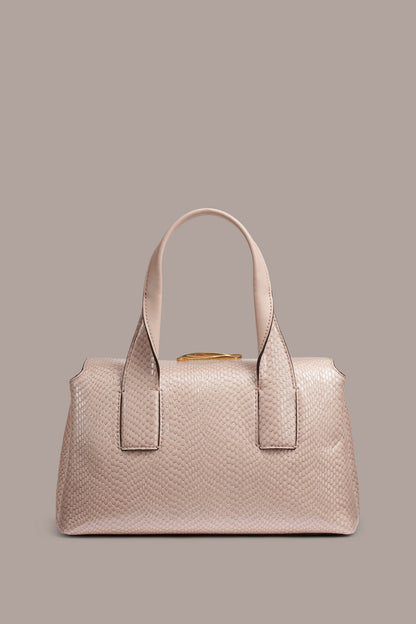 AMAGANSETT SNAKE-EFFECT LEATHER SATCHEL BAG