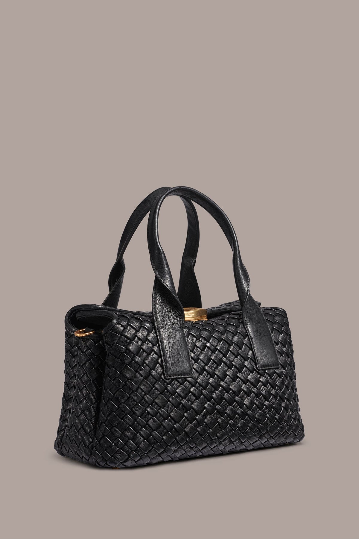 AMAGANSETT WOVEN LEATHER SATCHEL BAG