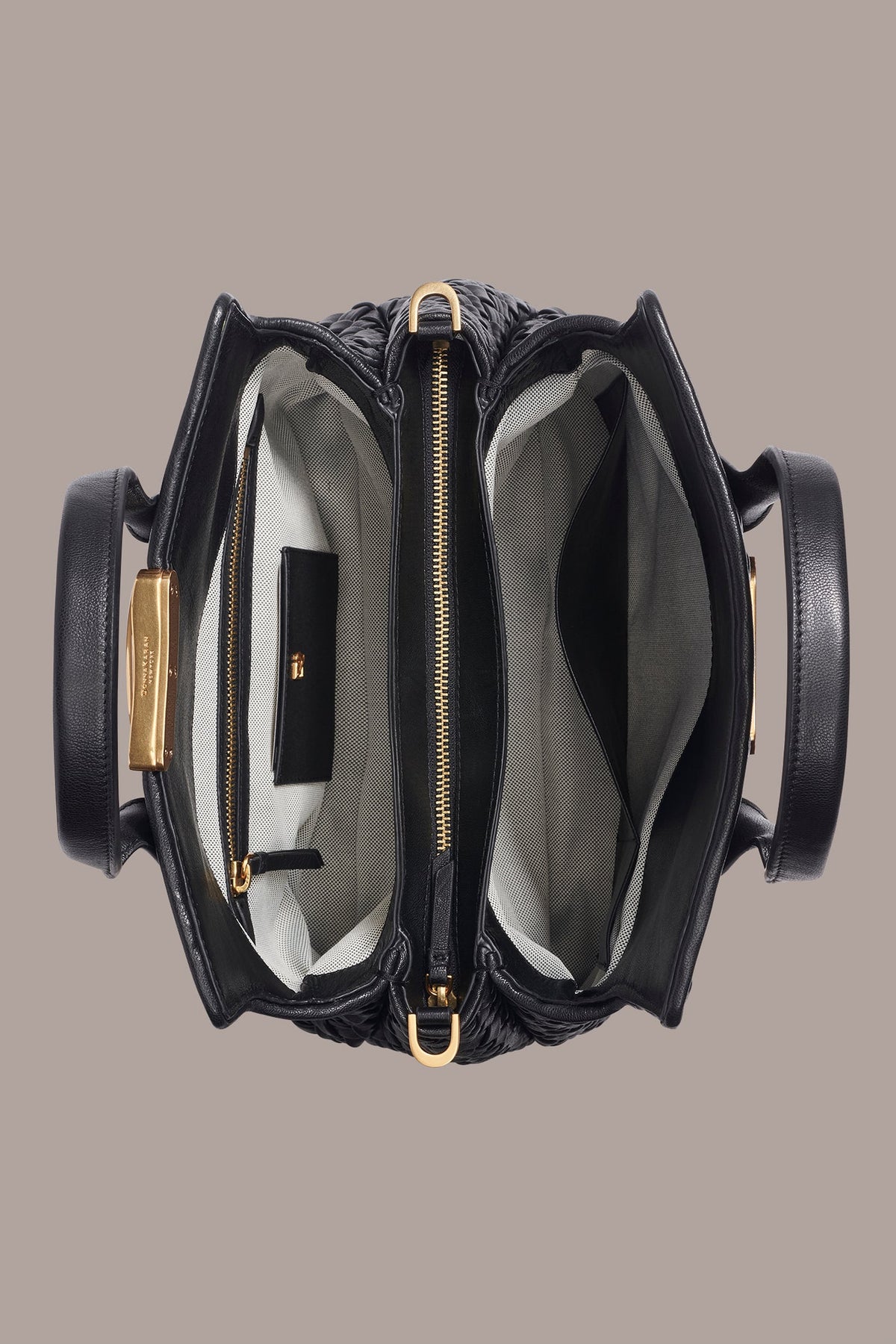 AMAGANSETT WOVEN LEATHER SATCHEL BAG