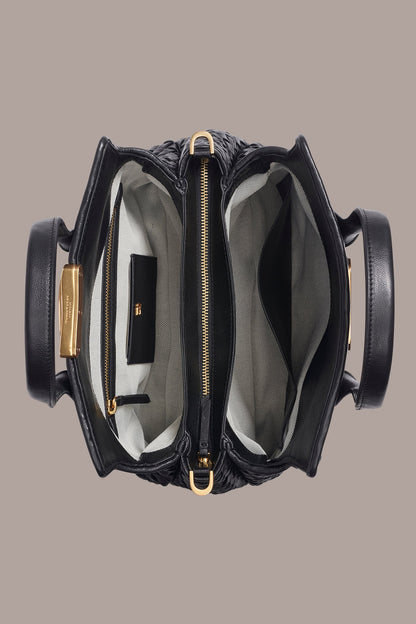 AMAGANSETT WOVEN LEATHER SATCHEL BAG