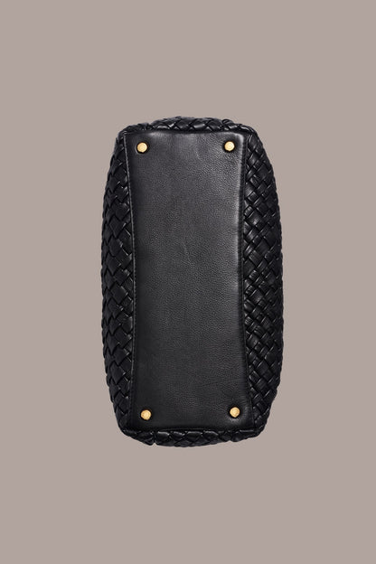 AMAGANSETT WOVEN LEATHER SATCHEL BAG