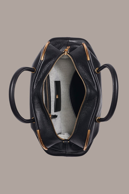 SATIN LEATHER SATCHEL