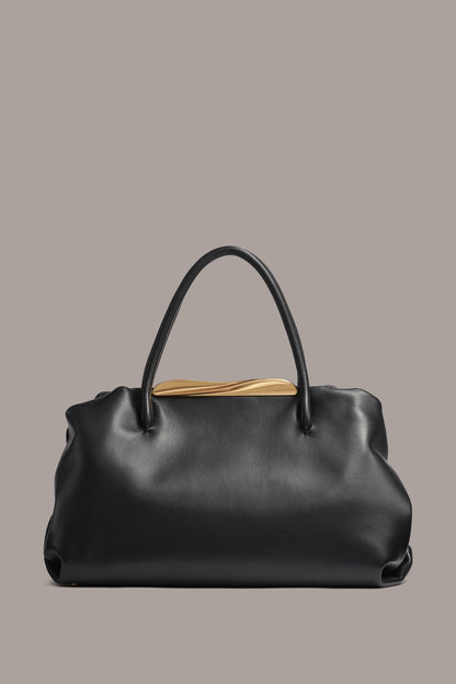 POPLIN LEATHER SATCHEL BAG