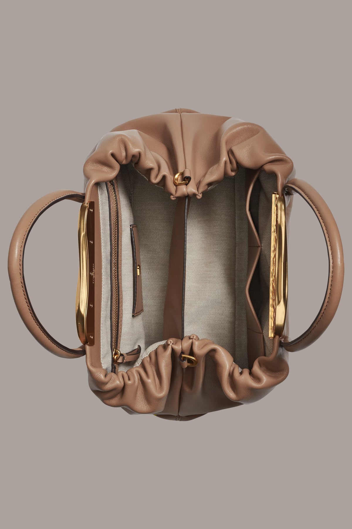 POPLIN LEATHER SATCHEL BAG