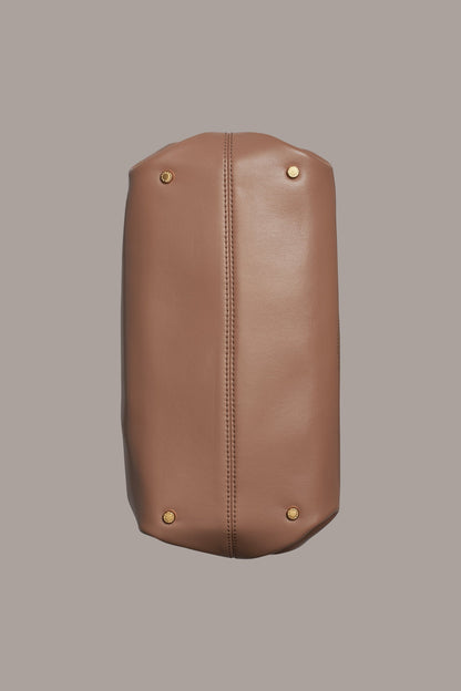 POPLIN LEATHER SATCHEL BAG