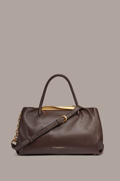 POPLIN LEATHER SATCHEL BAG