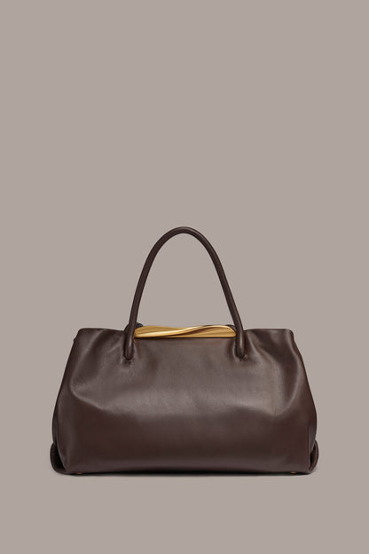 POPLIN LEATHER SATCHEL BAG