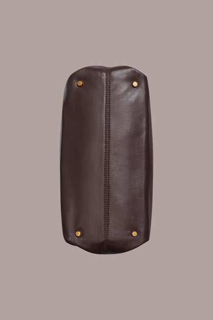 POPLIN LEATHER SATCHEL BAG