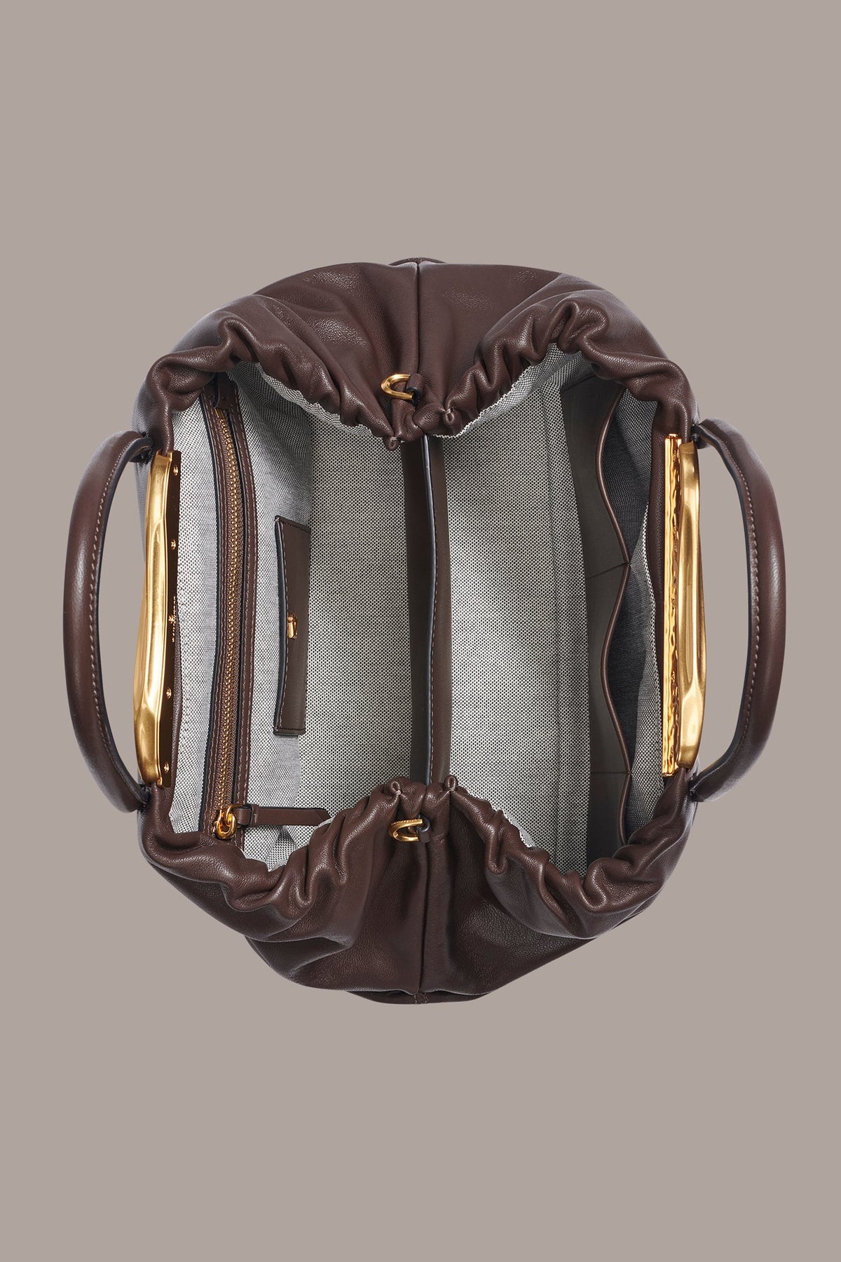 POPLIN LEATHER SATCHEL BAG
