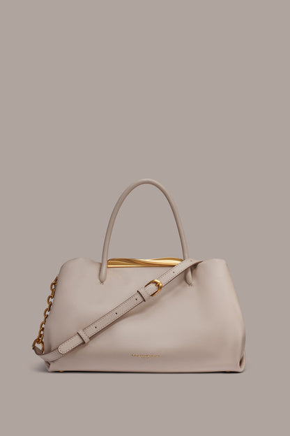 POPLIN LEATHER SATCHEL BAG