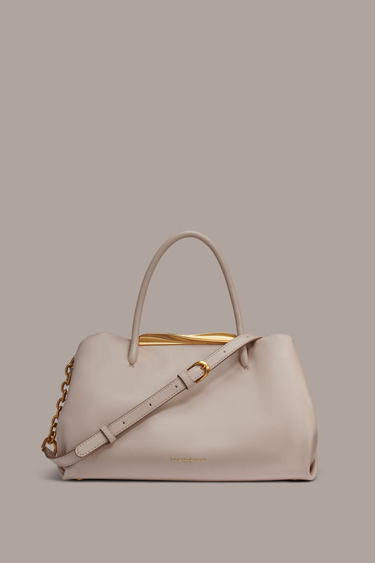 POPLIN LEATHER SATCHEL BAG