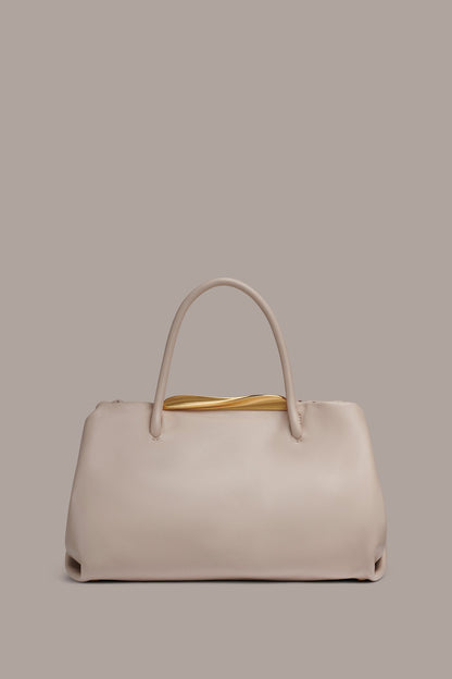 POPLIN LEATHER SATCHEL BAG