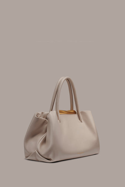 POPLIN LEATHER SATCHEL BAG