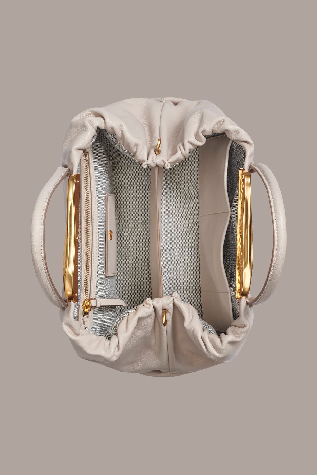 POPLIN LEATHER SATCHEL BAG
