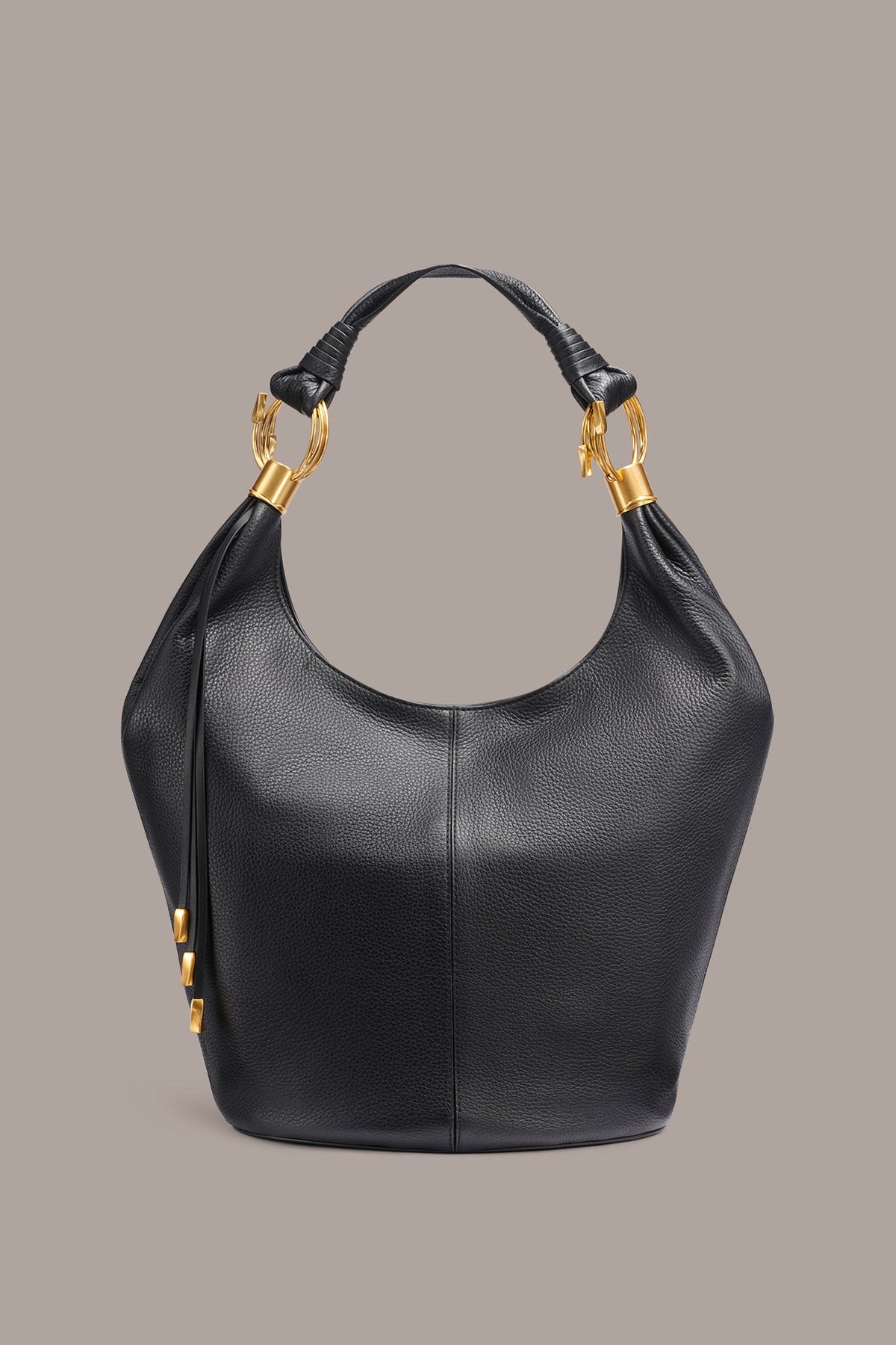 TARTAN LEATHER HOBO BAG