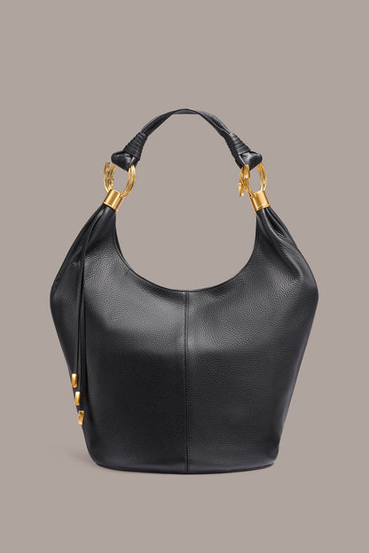 TARTAN LEATHER HOBO BAG