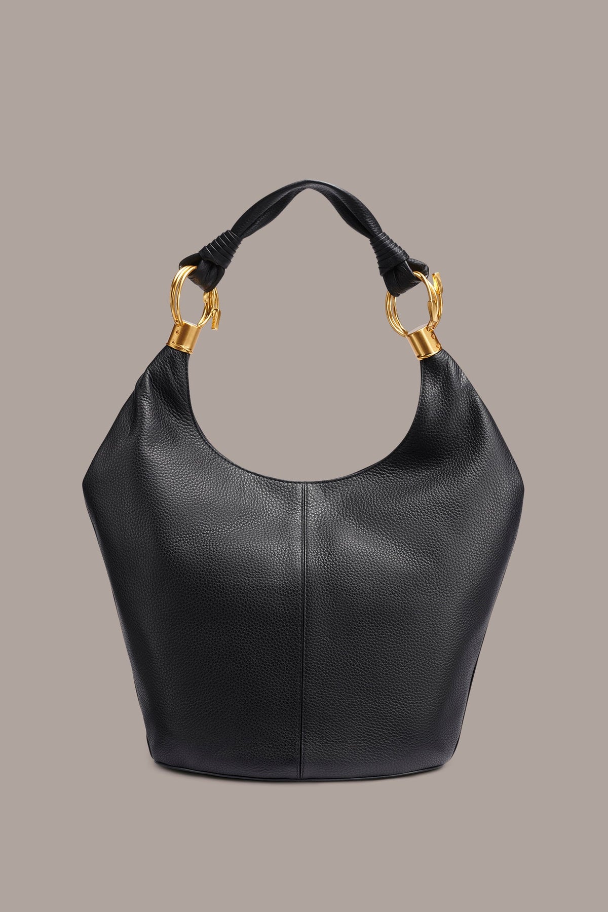 TARTAN LEATHER HOBO BAG