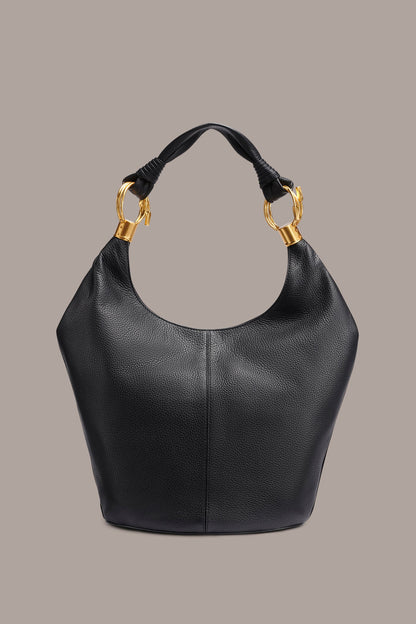TARTAN LEATHER HOBO BAG