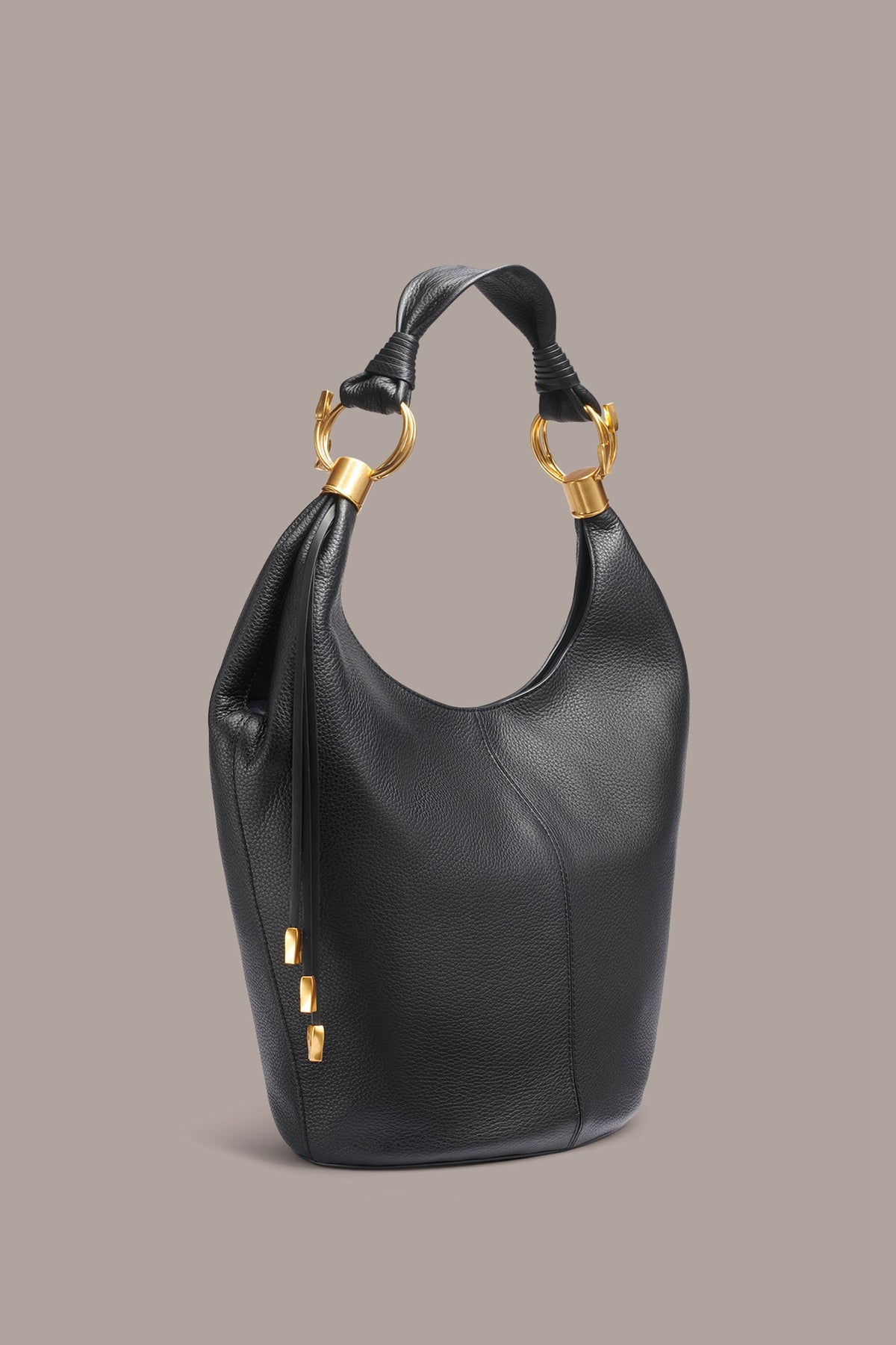 TARTAN LEATHER HOBO BAG