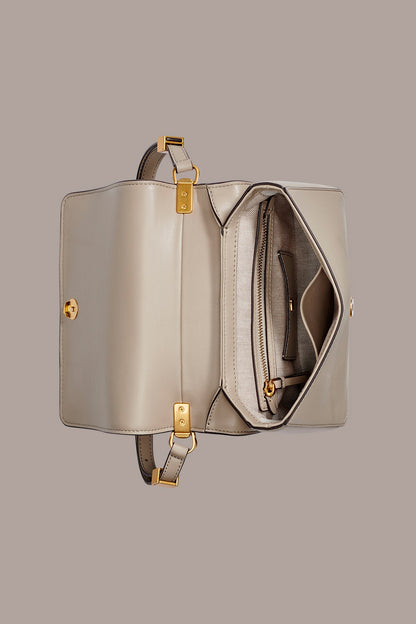 JERICHO CROC-EFFECT SUEDE SHOULDER BAG