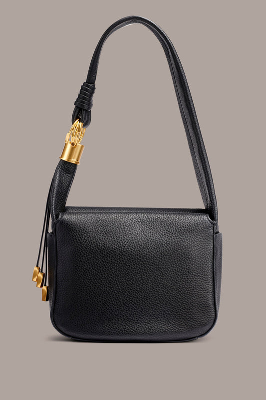 TARTAN LEATHER HOBO SHOULDER BAG