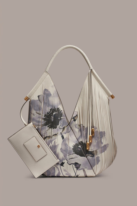 BALDWIN FLORAL LASER-CUT LEATHER LARGE SHOULDER BAG